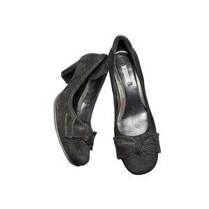 Ecco black Suede Heels Womens Size 41 US 10-10.5 Bow